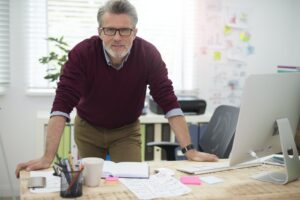 Boss working at his office